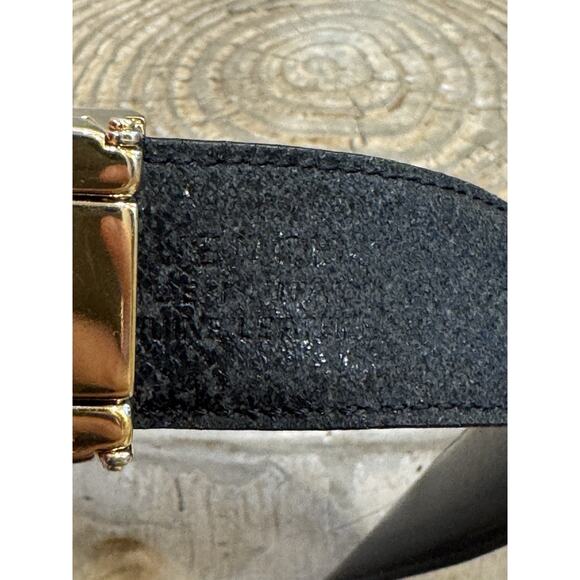 Vintage Givenchy Black Leather Gold Buckle Belt 1 1/4” X 46” XL Y2K main image 8
